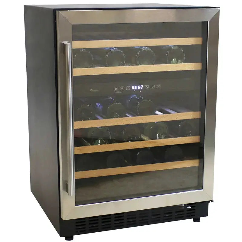 Sunnydaze Decor 24'' 46 Bottle and 63 Can Dual Zone Freestanding Wine & Beverage Refrigerator | Fridge.com