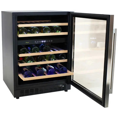 Sunnydaze Decor 24'' 46 Bottle and 63 Can Dual Zone Freestanding Wine & Beverage Refrigerator | Fridge.com