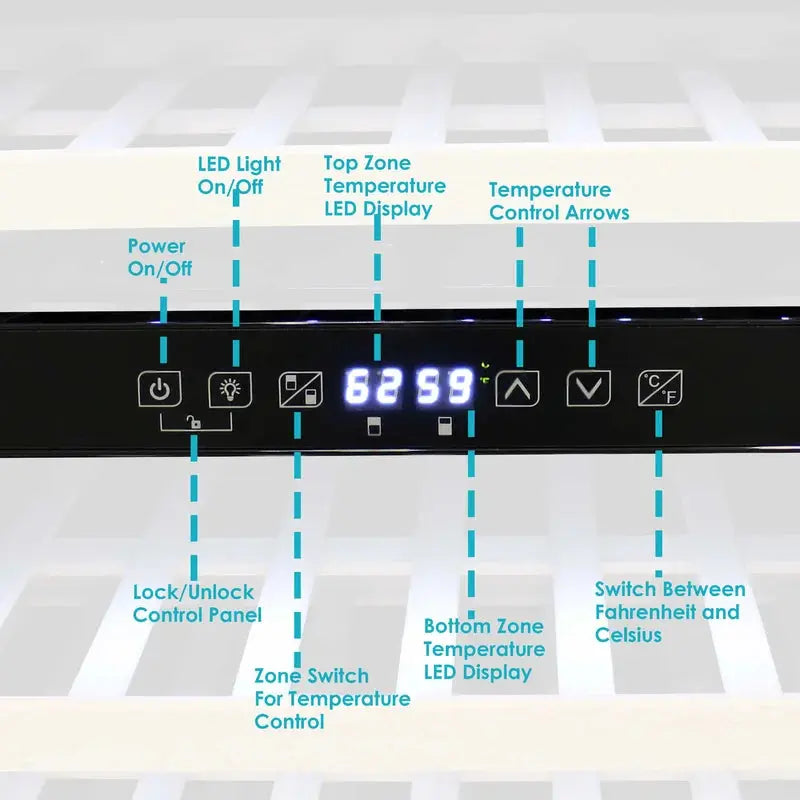 Sunnydaze Decor 24'' 46 Bottle and 63 Can Dual Zone Freestanding Wine & Beverage Refrigerator | Fridge.com