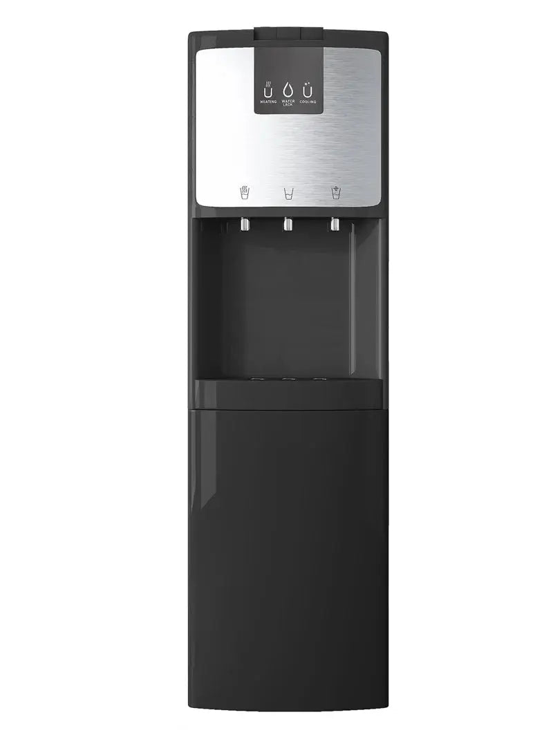 TABU Bottom Loading & Stainless Steel Electric Water Cooler Dispenser with Hot, Cold, and Room Temperature Options in Black，Self-Cleaning，Child Safety Lock&Anti-Scalding | Fridge.com