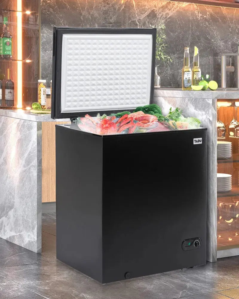 TABU Portable 7 Cu. Ft. Garage Ready Chest Freezer with Adjustable Temperature Controls,Compact & Self Defrosting Freezer with Top Open Door | Fridge.com