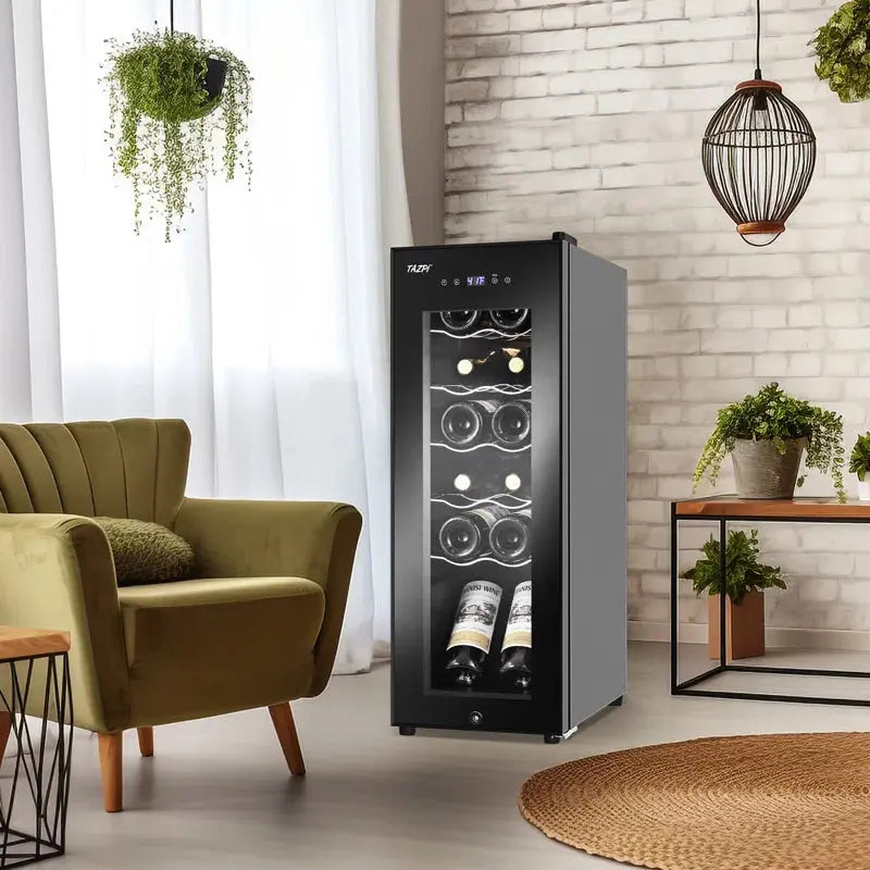 TAZPI 10.7'' 12 Bottle Single Zone Freestanding Wine Refrigerator | Fridge.com