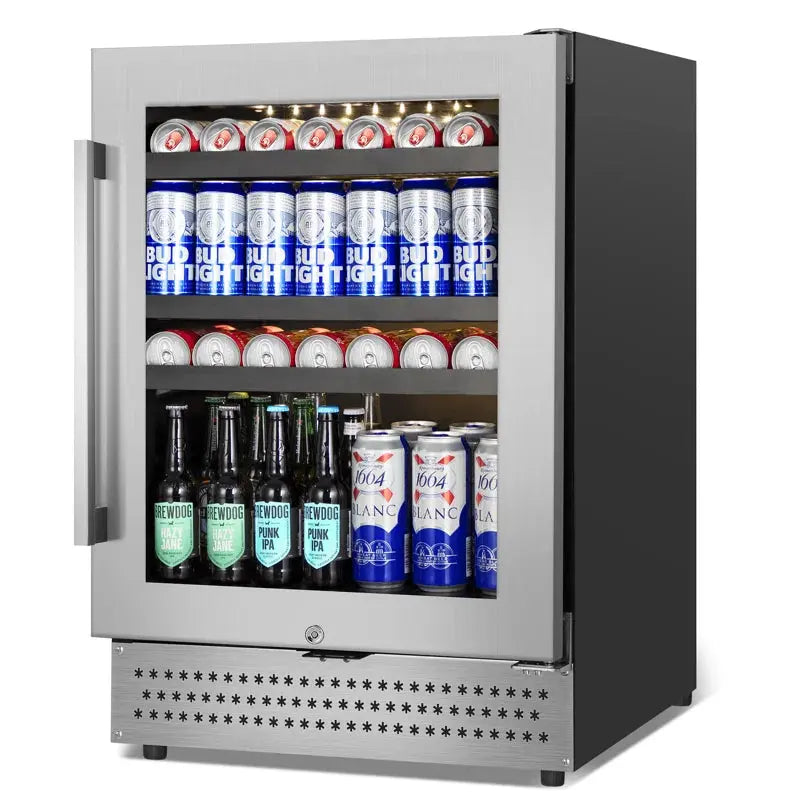 TAZPI 24" Built-In or Freestanding 210 Cans (12 Oz.) Beverage Refrigerator with Glass Door | Fridge.com