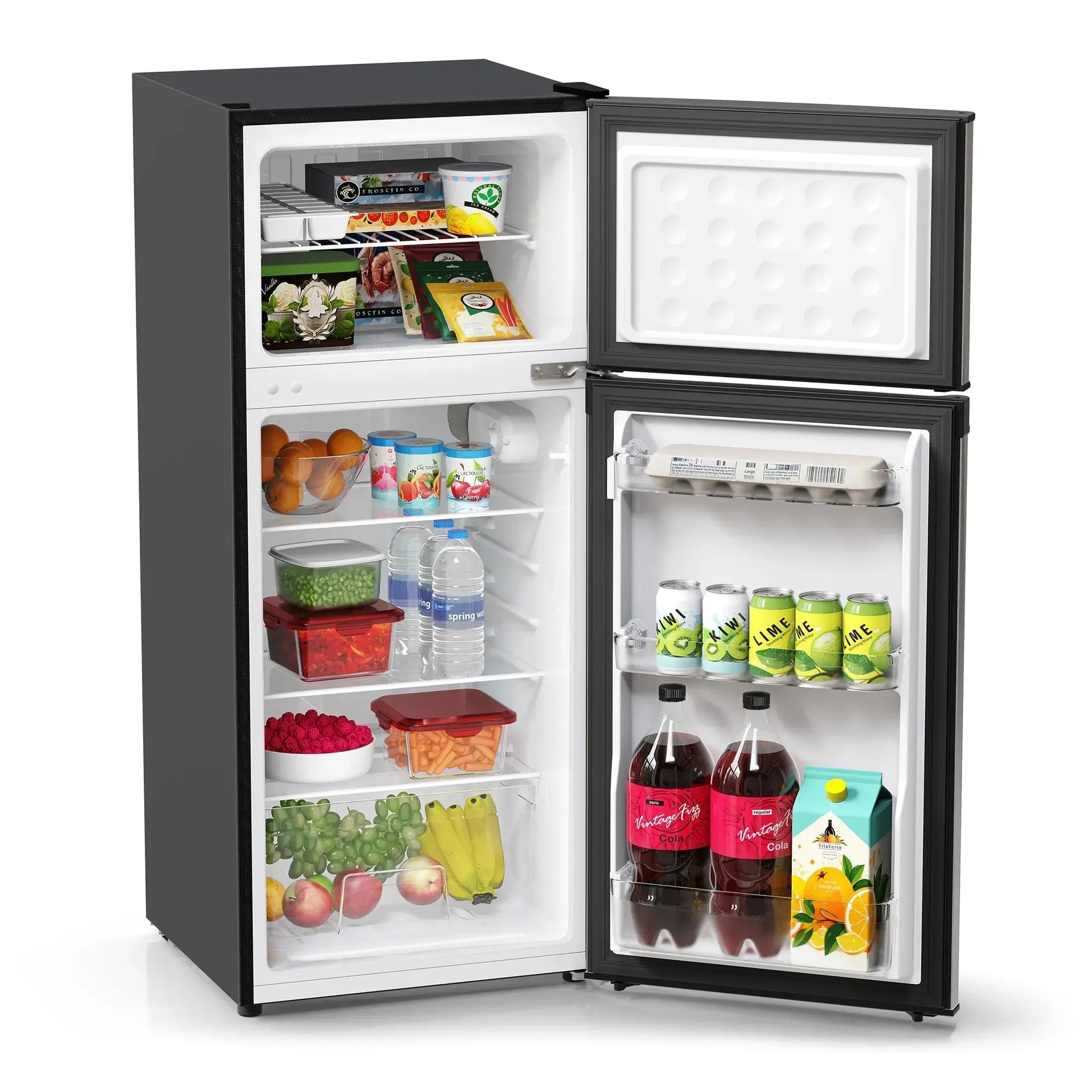 TCL 4.5 Cu. Ft. Two Door Compact Mini Fridge with Freezer, Black, Energy Star, MR453B | Fridge.com