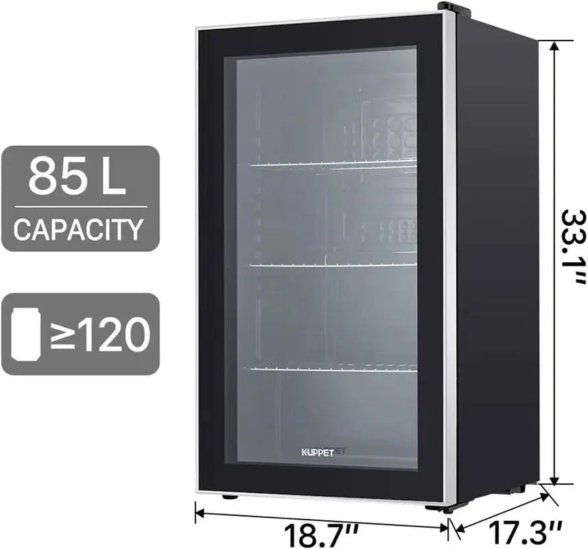 Tabu 120 Can Beverage Refrigerator, Mini Fridge with Glass Door, Beverage Cooler for Beer Soda or Wine, Ideal for Home, Office or Bar (3.2 Cu.Ft) | Fridge.com