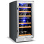 Dual Zones 30-Bottle Free Standing Wine Cooler 15'' Wine Cellar W/Temp Memory | Fridge.com