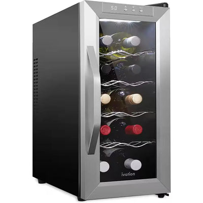 Thermoelectric 10-Bottle Free Standing Wine Cooler - Stainless Steel | Fridge.com