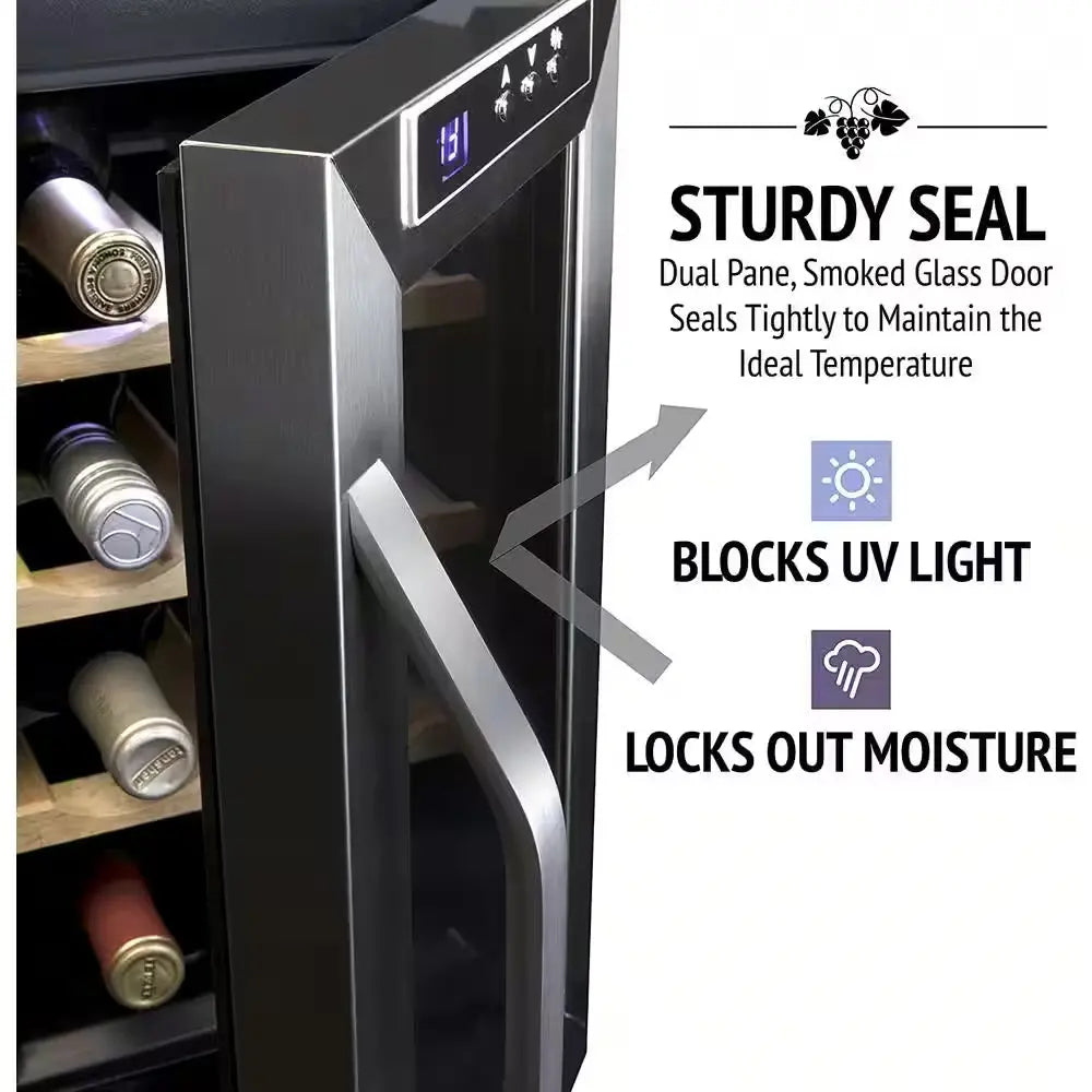 Thermoelectric 8-Bottle Free Standing Wine Cooler - Stainless Steel | Fridge.com