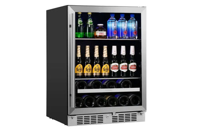 Titan Products 14.96'' 13 Bottle and 84 Can Single Zone Wine & Beverage Refrigerator | Fridge.com