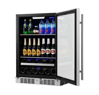 Titan Products 14.96'' 13 Bottle and 84 Can Single Zone Wine & Beverage Refrigerator | Fridge.com