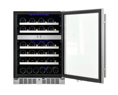 Titan Products 23.82'' 46 Bottle Dual Zone Wine Refrigerator | Fridge.com