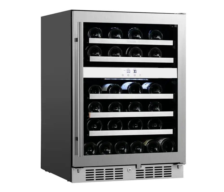 Titan Products 23.82'' 46 Bottle Dual Zone Wine Refrigerator | Fridge.com