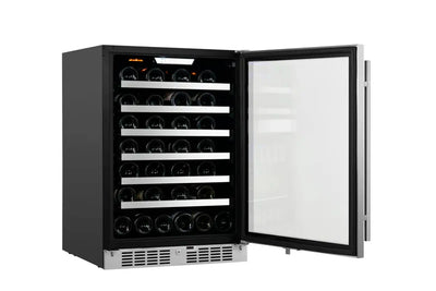 Titan Products 23.82'' 54 Bottle and Can Single Zone Wine & Beverage Refrigerator | Fridge.com