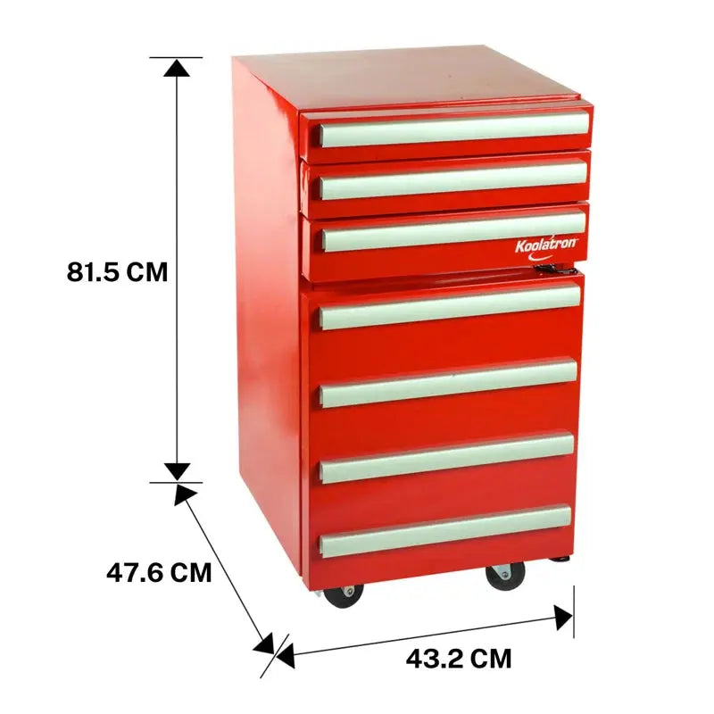 Koolatron Tool Chest Fridge 1.8 Cu Ft Rolling Fridge W/ Tool Drawers Red | Fridge.com