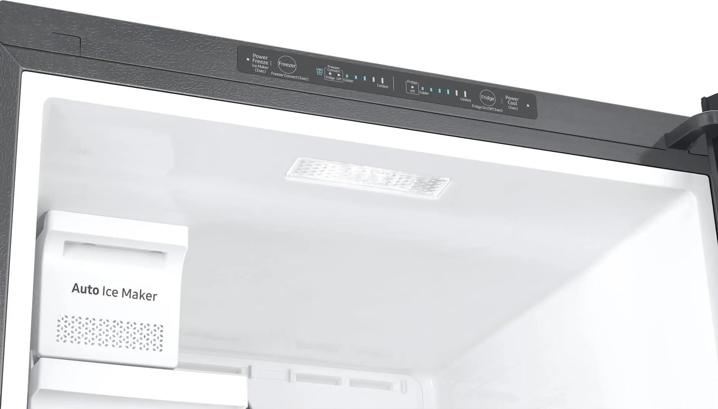 Top Freezer Refrigerator 29 Inch 17.6 Cu. Ft. (FlexZone and Ice Maker) - Fingerprint Resistant Stainless Steel | Samsung | Fridge.com