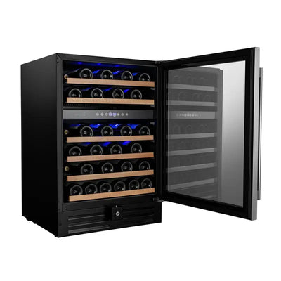 Trifecte 23.42'' 46 Bottle Dual Zone Wine Refrigerator | Fridge.com