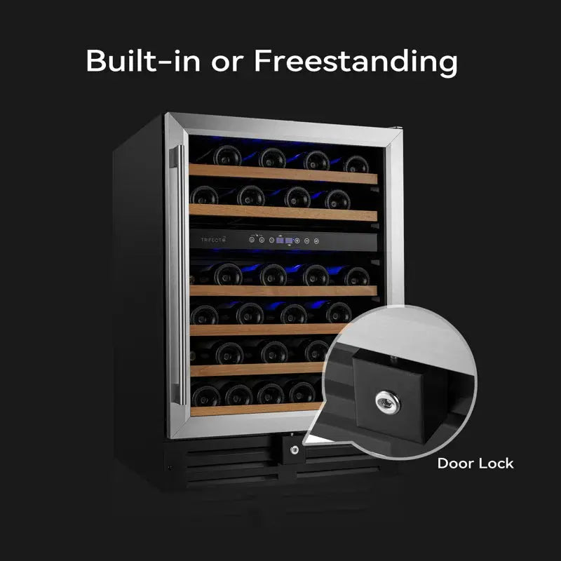 Trifecte 23.42'' 46 Bottle Dual Zone Wine Refrigerator | Fridge.com