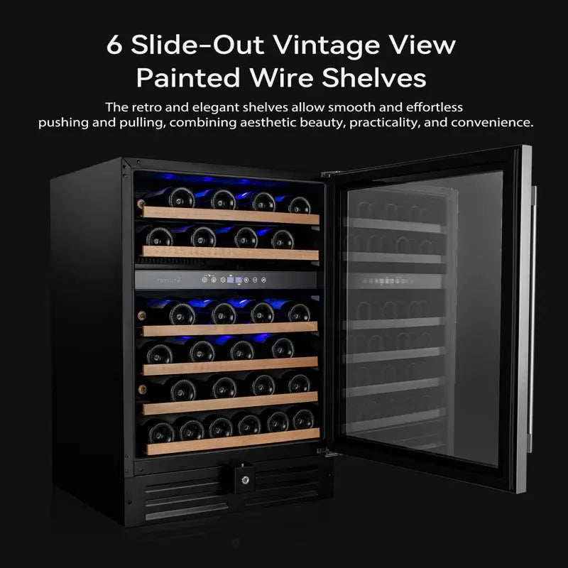 Trifecte 23.42'' 46 Bottle Dual Zone Wine Refrigerator | Fridge.com