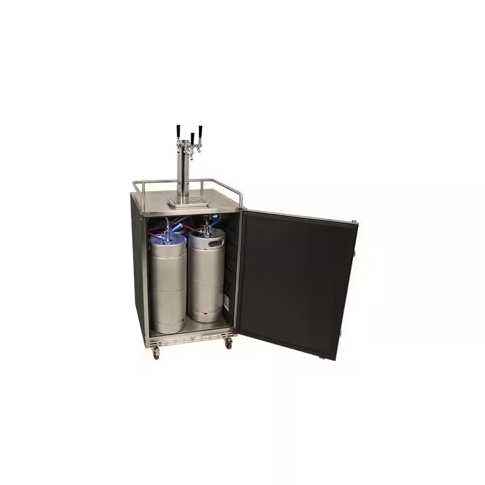 Triple Tap 24 In. Oversized Beer Keg Dispenser with Electronic Control Panel in Stainless Steel | Fridge.com