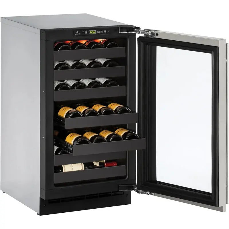 U-Line 17.75'' 31 Bottle Single Zone Freestanding Wine Refrigerator | Fridge.com