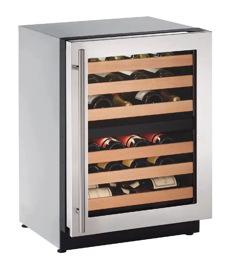 U-Line 23.625'' 43 Bottle Dual Zone Built-In Wine Refrigerator | Fridge.com