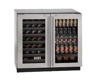 U-Line 35.437'' 31 Bottle and Can Dual Zone Built-In Wine & Beverage Refrigerator | Fridge.com