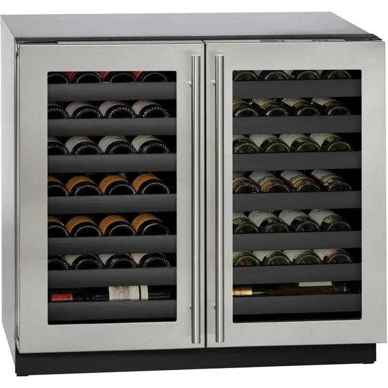 U-Line 35.437'' 62 Bottle Dual Zone Built-In Wine Refrigerator | Fridge.com