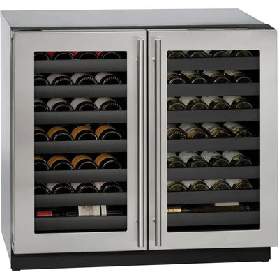 U-Line 35.437'' 62 Bottle Dual Zone Built-In Wine Refrigerator | Fridge.com