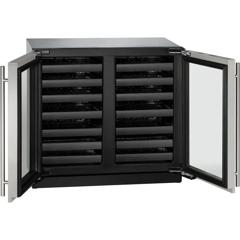 U-Line 35.437'' 62 Bottle Dual Zone Built-In Wine Refrigerator | Fridge.com