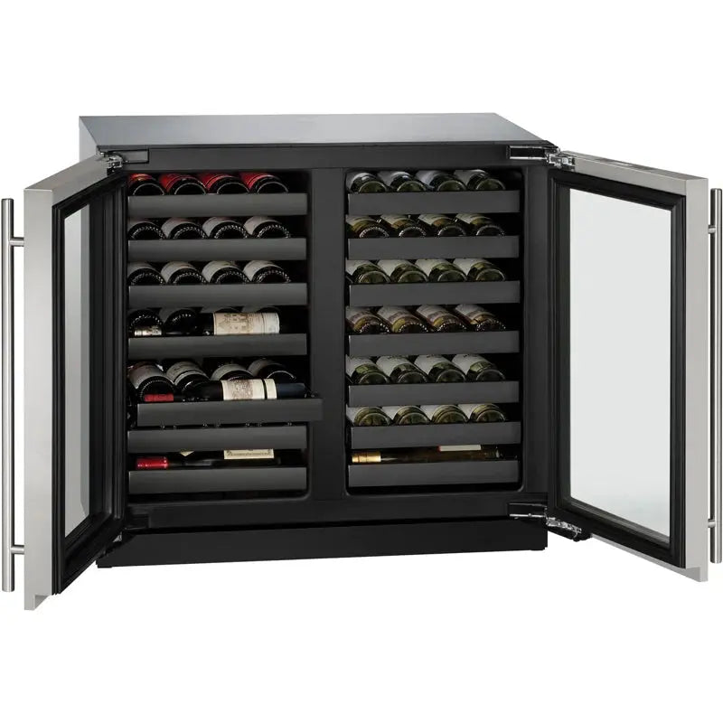 U-Line 35.437'' 62 Bottle Dual Zone Built-In Wine Refrigerator | Fridge.com