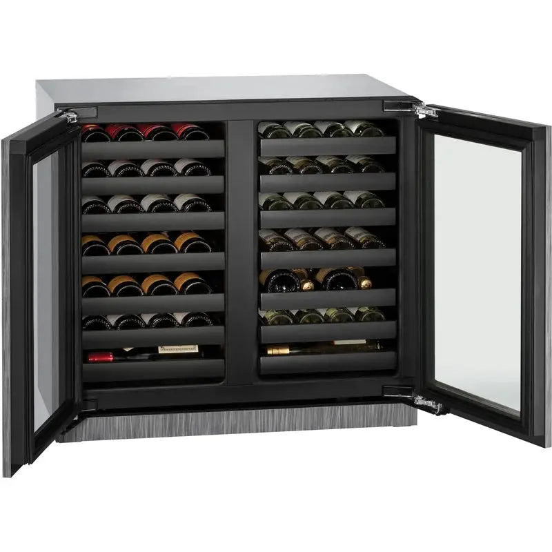 U-Line 35.437'' 62 Bottle Dual Zone Built-In Wine Refrigerator | Fridge.com