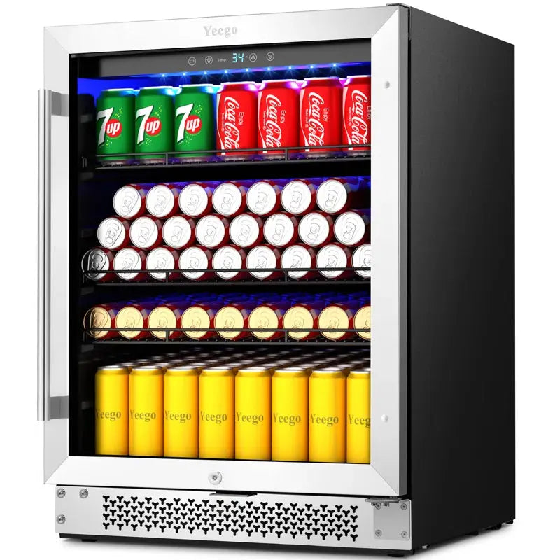 24 Inch 180 Cans Built-In/Under-Counter Compressor Beverage Cooler Refrigerator Fridge | Fridge.com