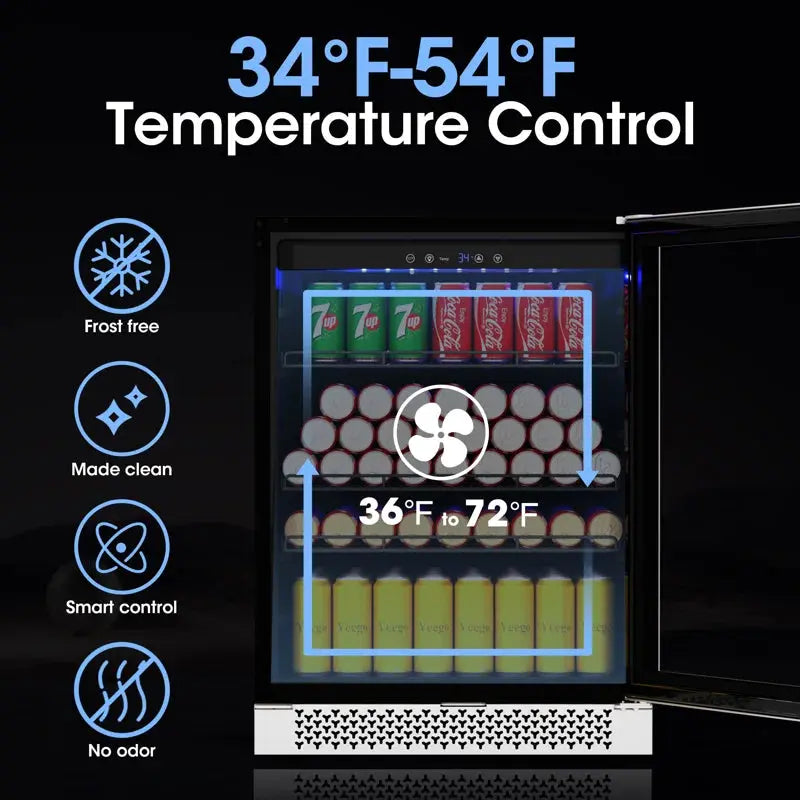 24 Inch 180 Cans Built-In/Under-Counter Compressor Beverage Cooler Refrigerator Fridge | Fridge.com