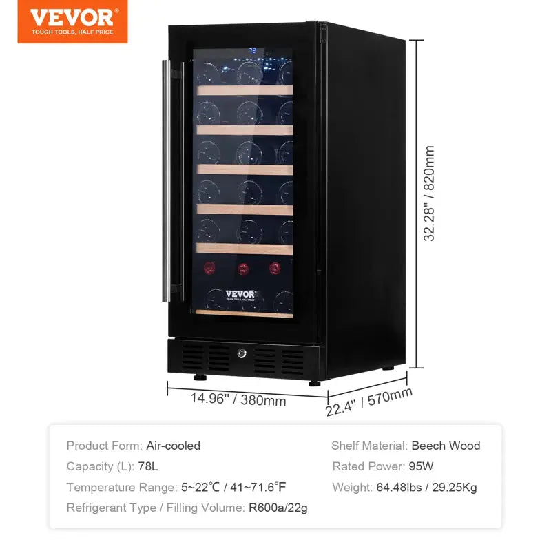 VEVOR 14.96'' and Can Single Zone Wine & Beverage Refrigerator | Fridge.com