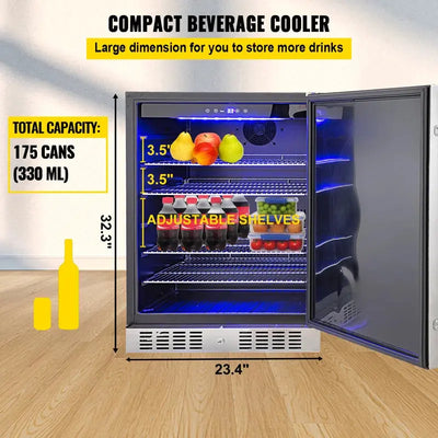 VEVOR 142 Cans (12 Oz.) Built-In Beverage Refrigerator | Fridge.com