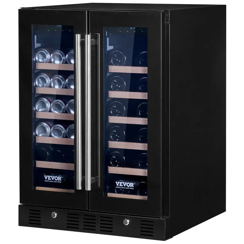 VEVOR 23.42'' and Can Dual Zone Wine & Beverage Refrigerator | Fridge.com