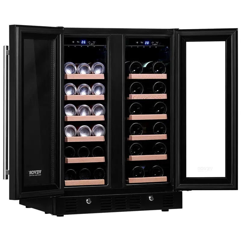 VEVOR 23.42'' and Can Dual Zone Wine & Beverage Refrigerator | Fridge.com