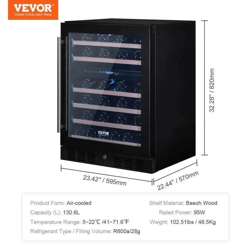 VEVOR 23.42'' and Can Single Zone Wine & Beverage Refrigerator | Fridge.com