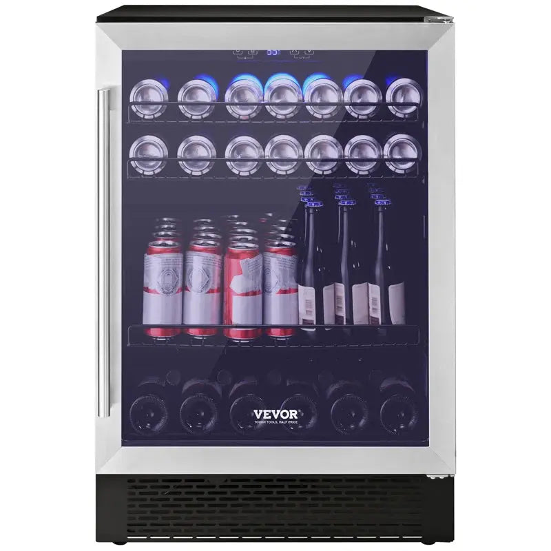 VEVOR 23.42'' and Can Single Zone Wine & Beverage Refrigerator | Fridge.com