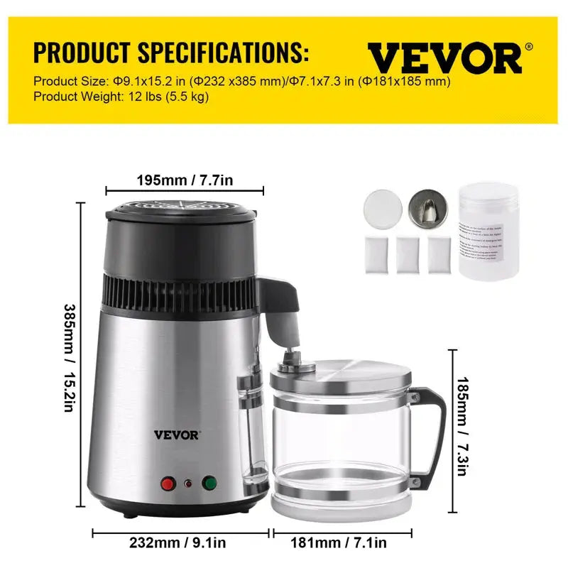 VEVOR Silver Countertop Carton Packing Electric Water Dispenser | Fridge.com