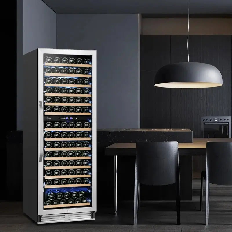 Velivi 154 Bottle Built-In or Freestanding Dual Zone Wine Refrigerator with Stainless Steel | Fridge.com