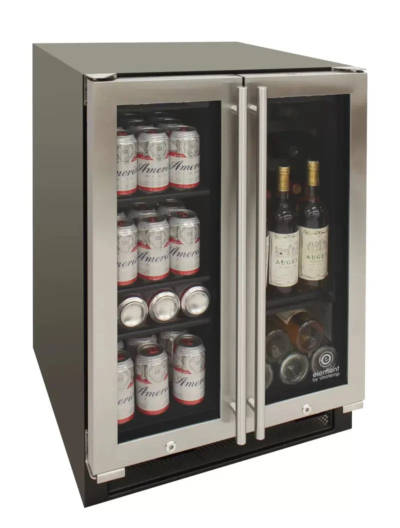 Vinotemp 23.62'' 21 Bottle and Can Dual Zone Wine & Beverage Refrigerator | Fridge.com