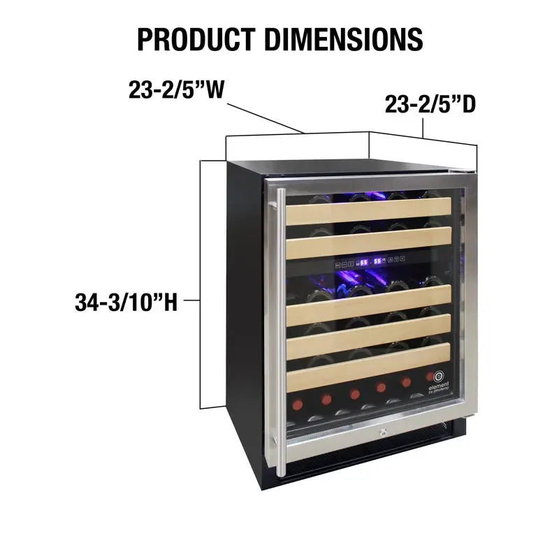 Vinotemp Connoisseur Series 46 Dual-Zone Wine Cooler, 46 Bottle Capacity | Fridge.com