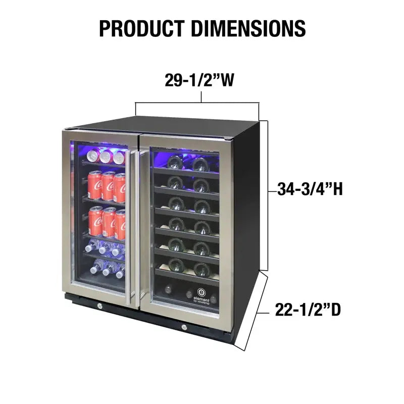 Vinotemp Connoisseur Series Dual-Zone 30" Wine and Beverage Cooler | Fridge.com