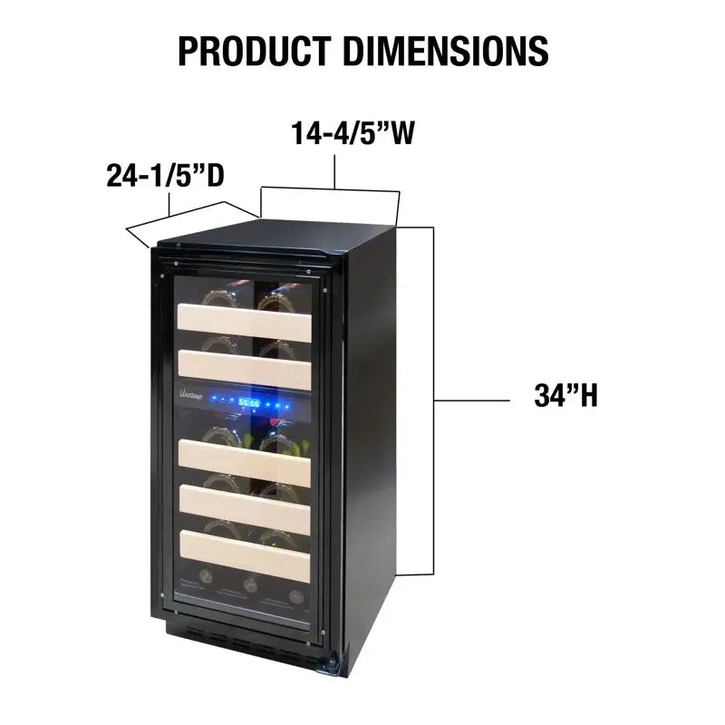 Vinotemp Private Reserve Panel-Ready Dual-Zone 15" Wine Cooler | Fridge.com