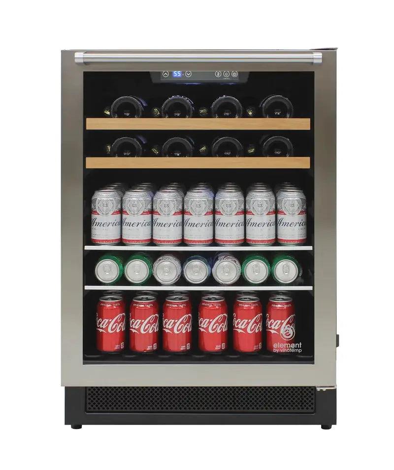 Vinotemp Single-Zone 24" Wine and Beverage Cooler, 16 Bottle and 106 Can Capacity | Fridge.com