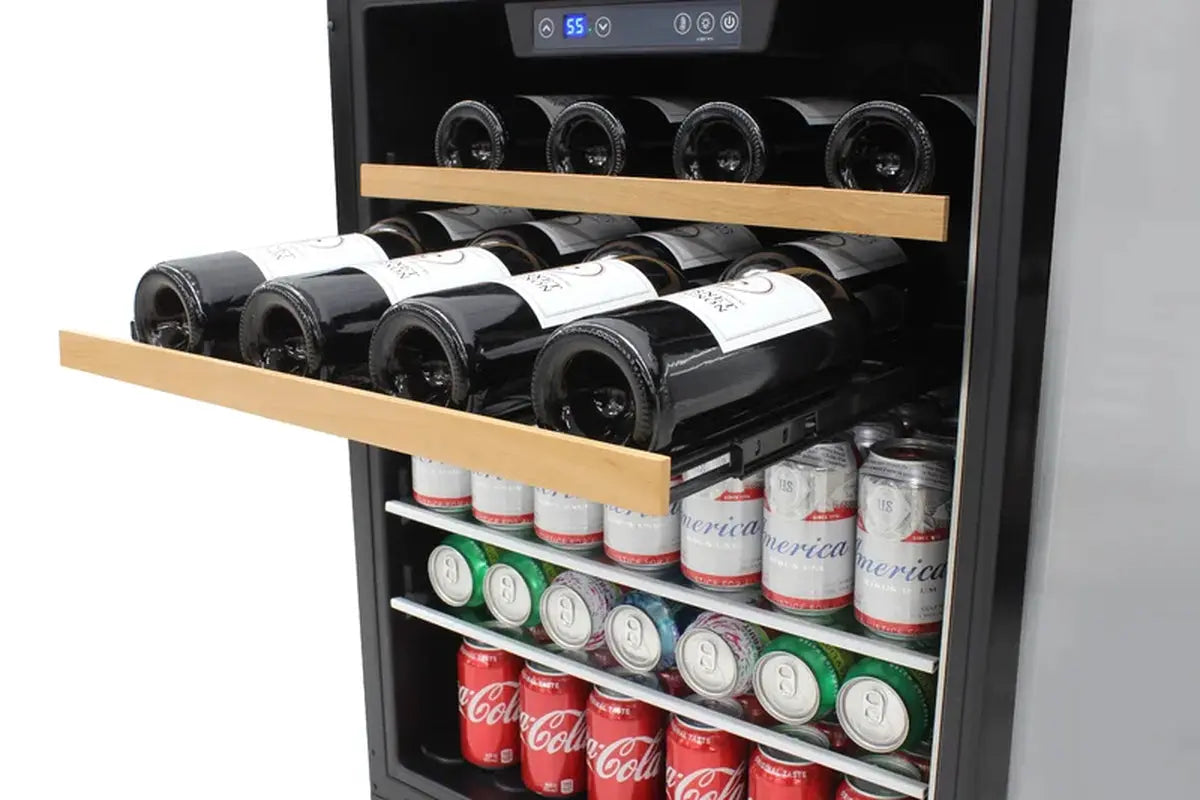 Vinotemp Single-Zone 24" Wine and Beverage Cooler, 16 Bottle and 106 Can Capacity | Fridge.com