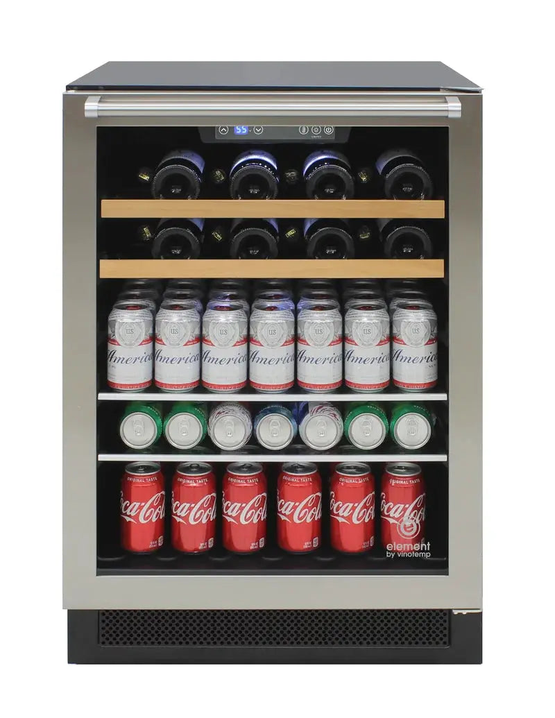 Vinotemp Single-Zone 24" Wine and Beverage Cooler, 16 Bottle and 106 Can Capacity | Fridge.com