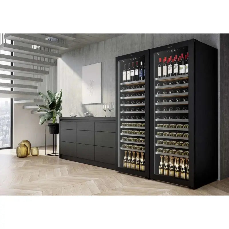 Vintec 23.5'' 140 Bottle Dual Zone Freestanding Wine Refrigerator | Fridge.com