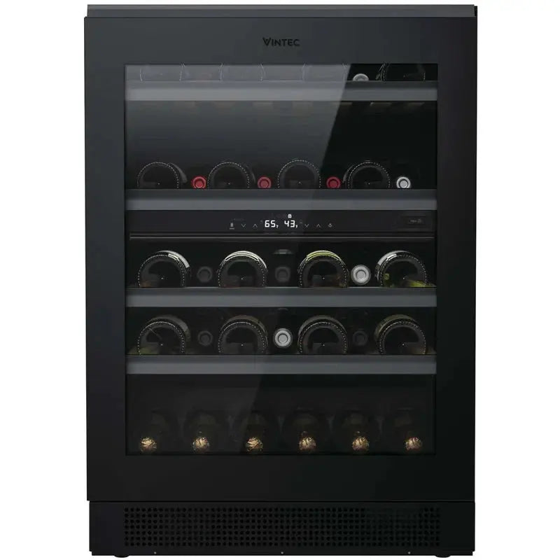 Vintec 23.5'' 44 Bottle Dual Zone Freestanding Wine Refrigerator | Fridge.com